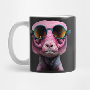 creature,photorealistic scary pig with pierced nose and sunglasses 8k Mug